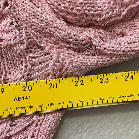 HYFVE Pink Crochet Womens Size M Summer Boho Crop Tank Top - Picture 7 of 7